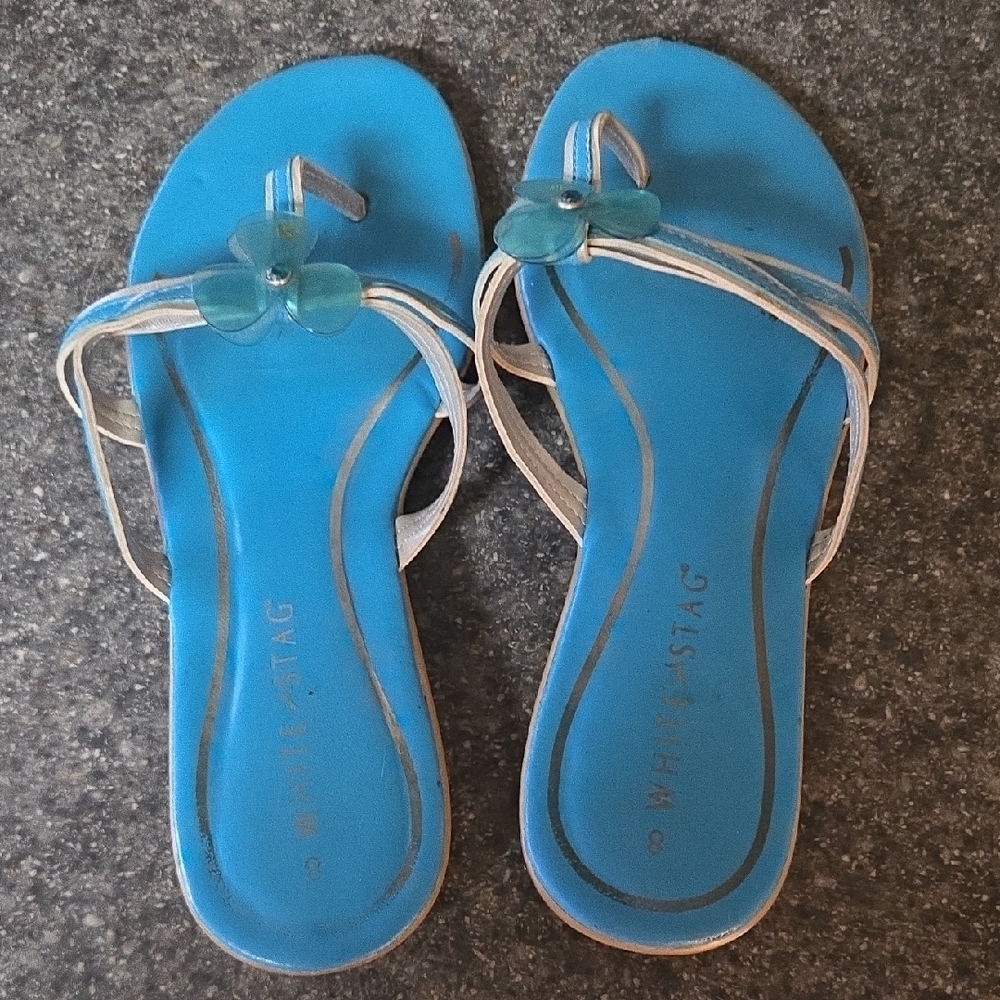 White Stag Blue and White Sandals Soft Slip-On Design.